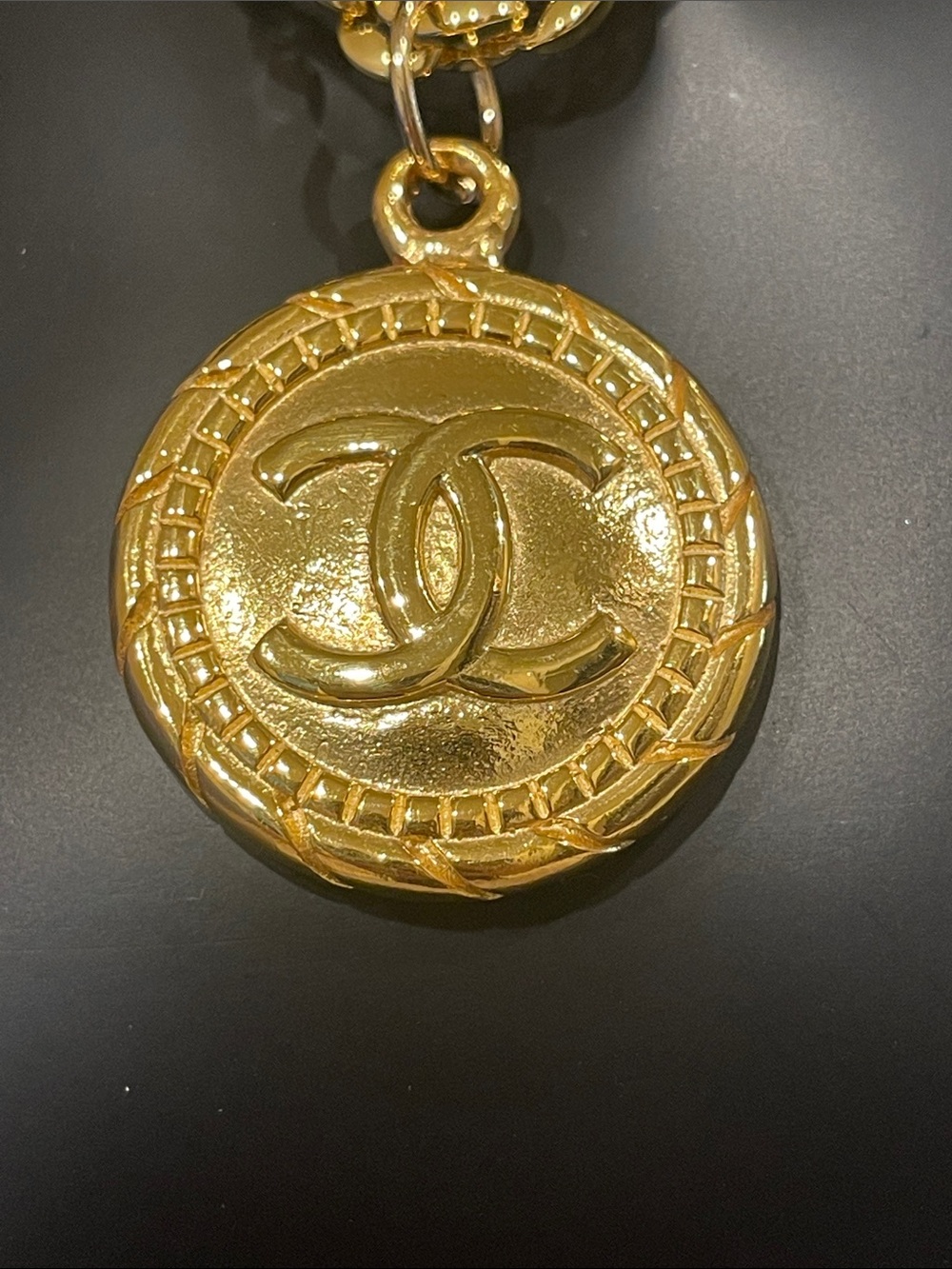 CHANEL Gold-Tone Coin Pendant And Chain Necklace - Picture 3 of 13